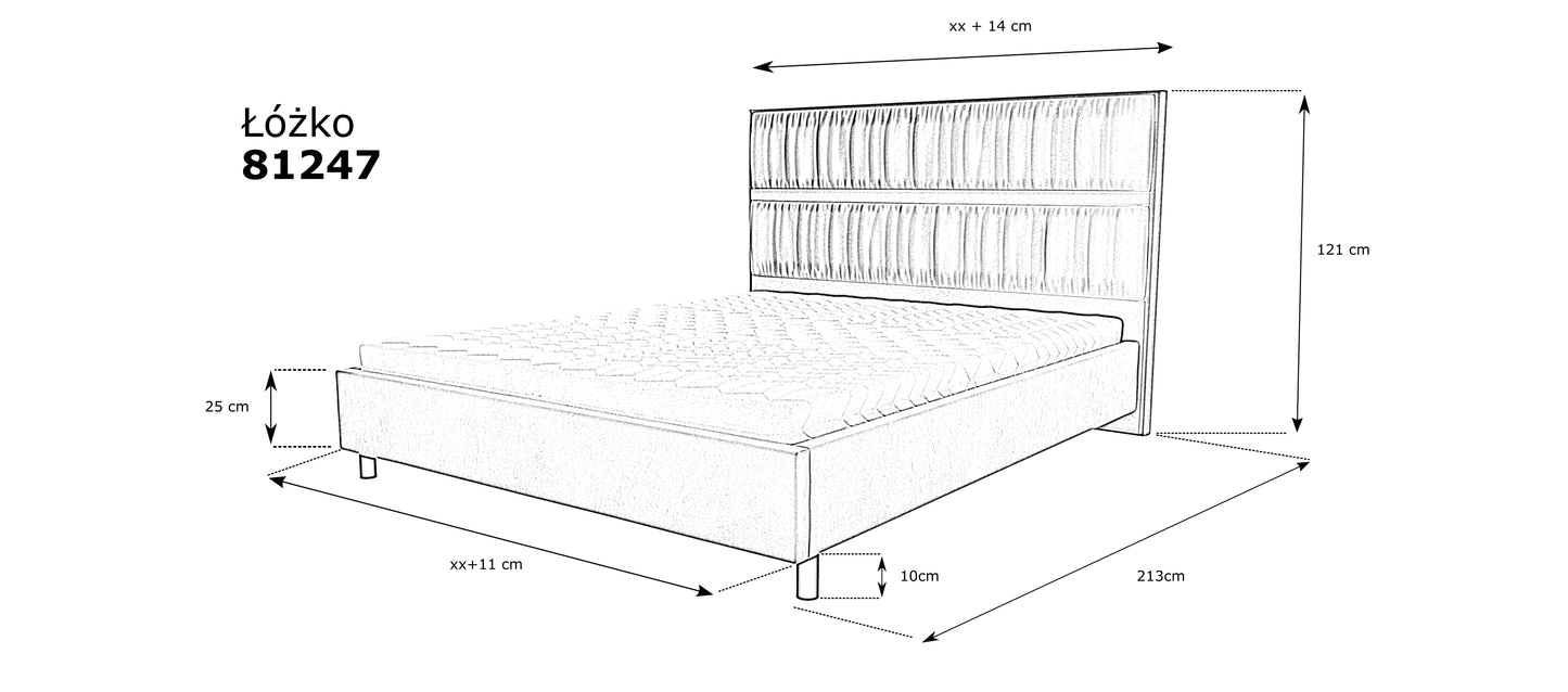 Łóżko tapicerowane 81247