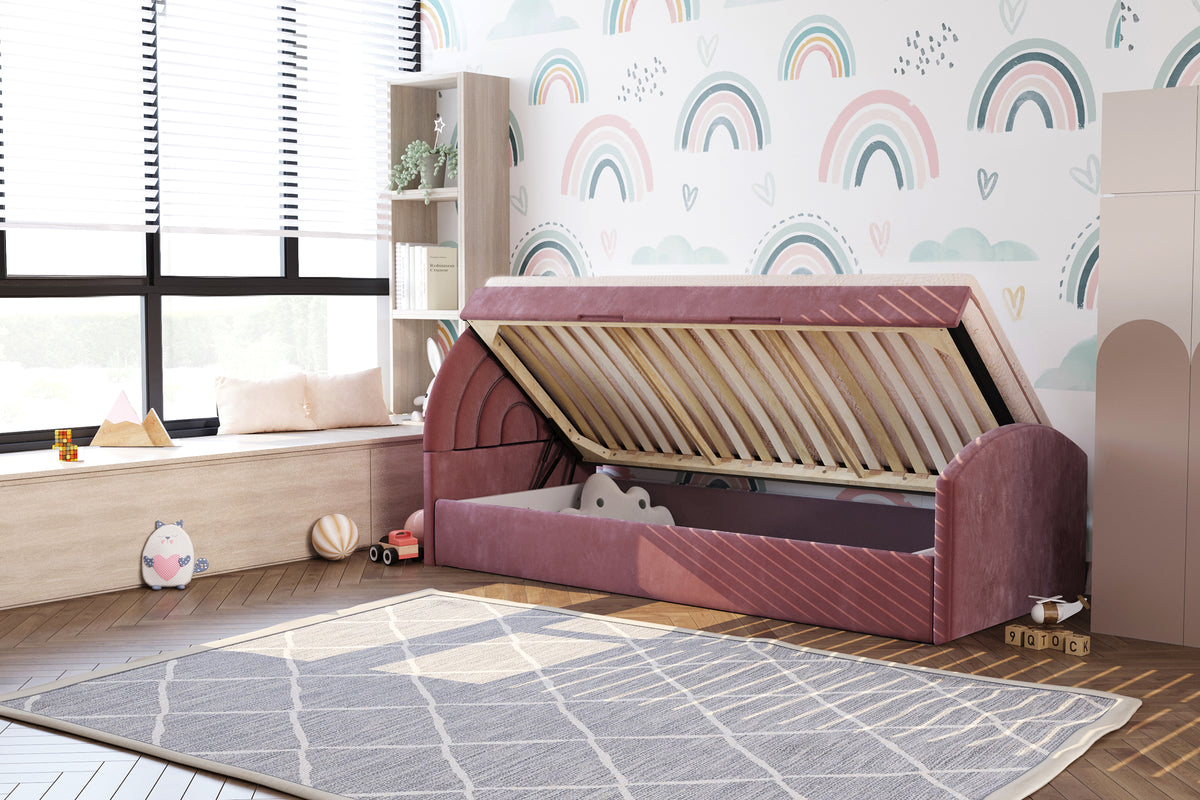 Łóżko dziecięce 81267 z zagłówkiem w kształcie tęczy – zdjęcie 6