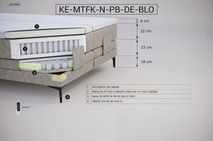 Łóżko kontynentalne KE-MTFK-N-PB-DE-BLO – zestaw z zagłówkiem Z07 – zdjęcie 2
