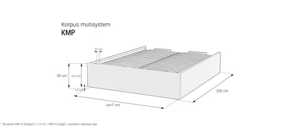 Korpus KMP z pojemnikiem i ramą metalową z 24 listwami – wymiary, rysunek techniczny