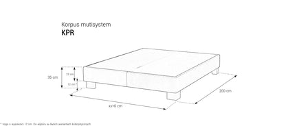 Korpus KPR ze stelażem TWINPACK i nogami w cenie – wymiary, rysunek techniczny