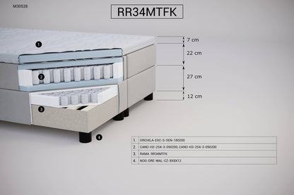 Łóżko kontynentalne RR34MTFK – zestaw z zagłówkiem Z06 – zdjęcie 2