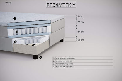 Łóżko kontynentalne RR34MTFKy – zestaw z materacem i zagłówkiem Z06 – zdjęcie 2