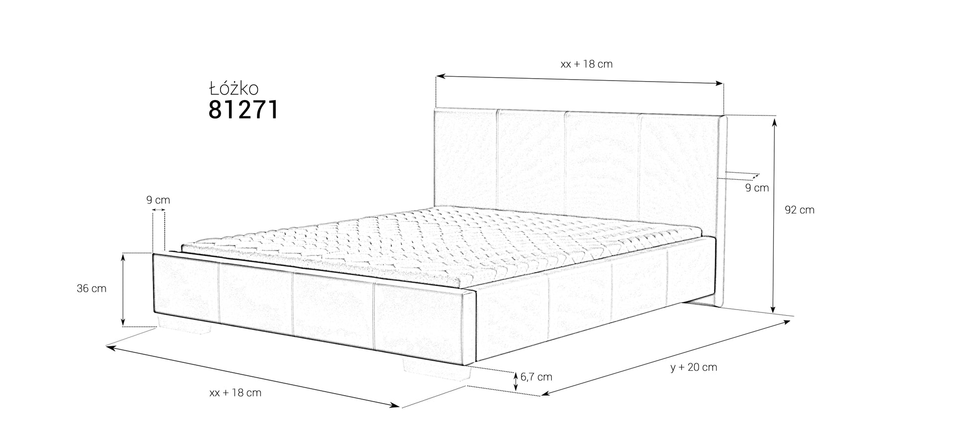 Łóżko tapicerowane 81271