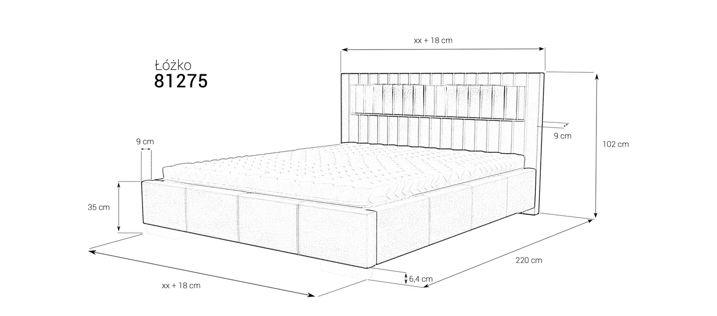 Łóżko tapicerowane 81275